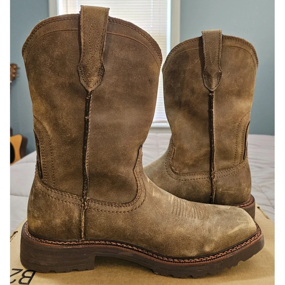 Ariat® (Men's 9 D) Activator™ Square Toe Work Boot in Brown Bomber - $200